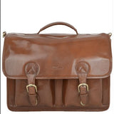 Leather Briefcase 8190 Chestnut/vt :  8190