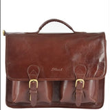 Leather Briefcase Cognac/vt : 8190