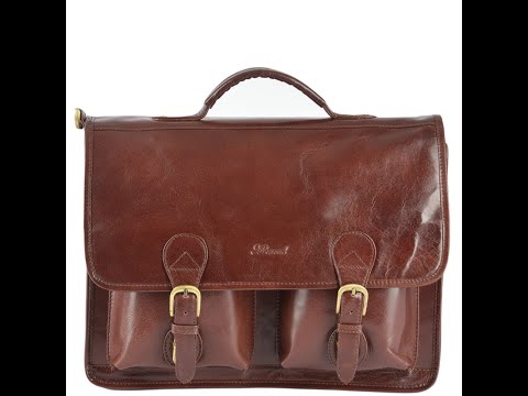 Leather Briefcase Cognac/vt : 8190