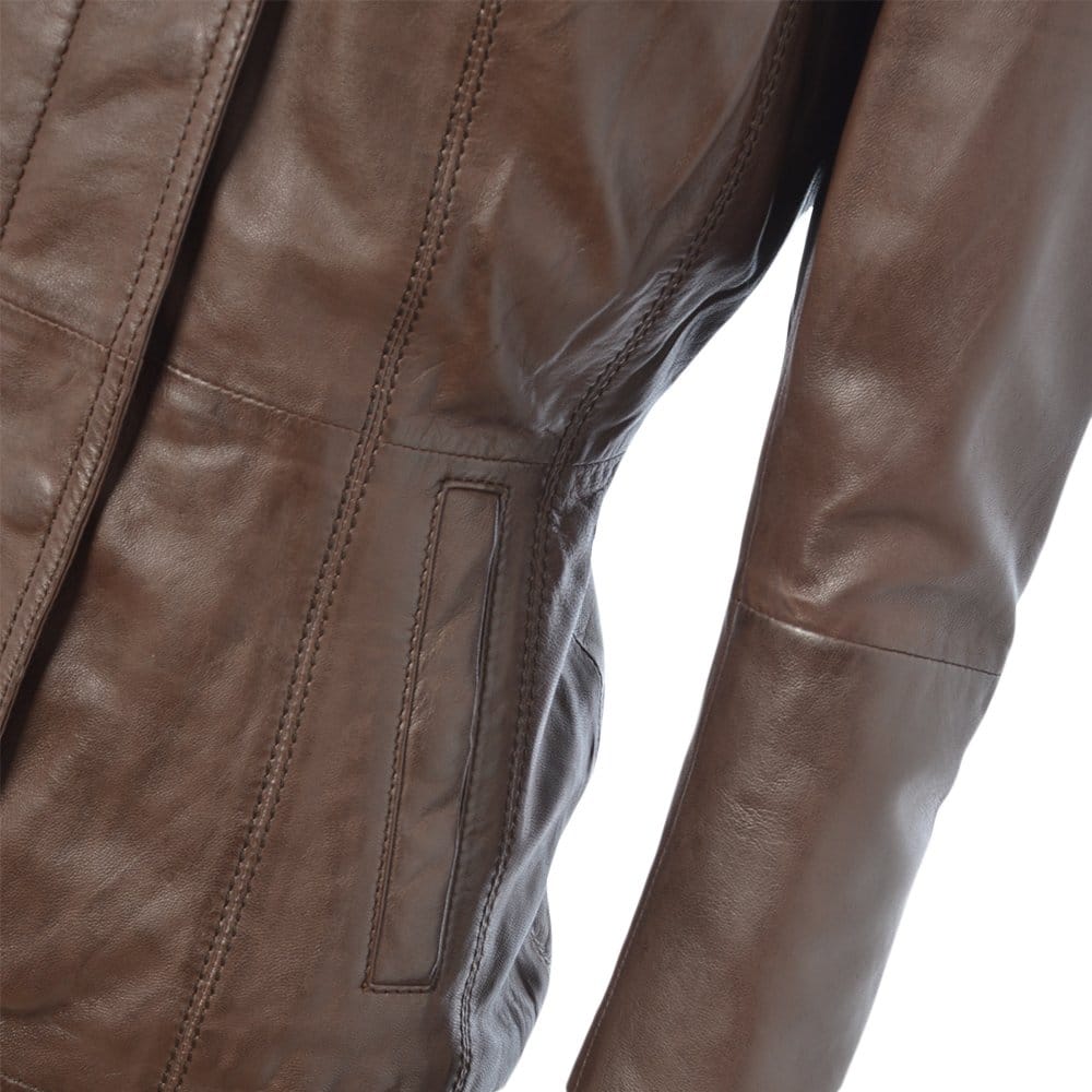 Leather Jacket Brown/nap: AWL-529