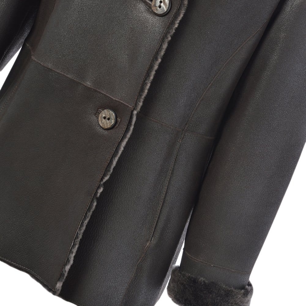 Sheepskin Coat Dark-Brown: KB 460