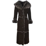Long Length Sheepskin Coat Brown: KB 56
