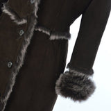 Long Length Sheepskin Coat Brown: KB 56