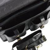 Leather Briefcase Black/vt : 8190