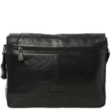Mens Leather Laptop Messenger Bag Black/crum : 8343