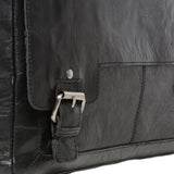 Mens Leather Laptop Messenger Bag Black/crum : 8343