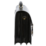 Mens Triple Gusset Heavy Duty Leather Briefcase Black/vt : Gareth