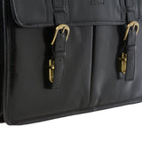 Mens Triple Gusset Heavy Duty Leather Briefcase Black/vt : Gareth