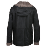 Leather Coat Black/nap: DANNY