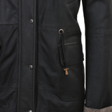 Leather Coat Black/nap: DANNY