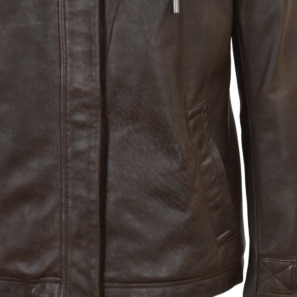 Leather Jacket Khaki: FO-DAN 72006