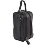 Mens Leather Washbag Brown/tum: 2080