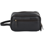 Mens Leather Washbag Brown/tum: 2080