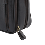 Mens Leather Washbag Brown/tum: 2080