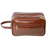 Mens Leather Washbag Chestnut/vt: 2080
