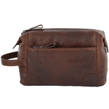 Mens Leather Wash Bag Tan/brown : 4557