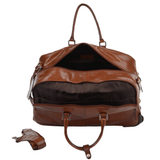 Mens Weekend Leather Travel Holdall Chestnut/vt : Albert