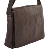 Five Pocket Carry All Leather Messenger Bag Brown/wash : Pedro