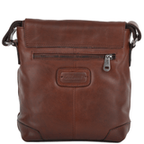 Mens 3 Pocket Luxury Small Leather Flight Bag Tan : Jack