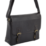 Mens Double Clasp Laptop Satchel Brown/tum : Jasper