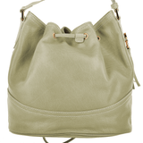 Womens Italian Leather Medium Bucket Bag Cream : 004437449 42