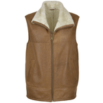 Leather Sheepskin Gillet Tan: KE-176