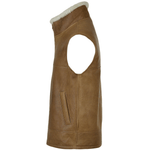 Leather Sheepskin Gillet Tan: KE-176