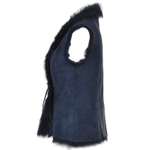 Toscana Suede Leather Gilet Navy: KB-42