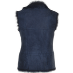 Toscana Suede Leather Gilet Navy: KB-42