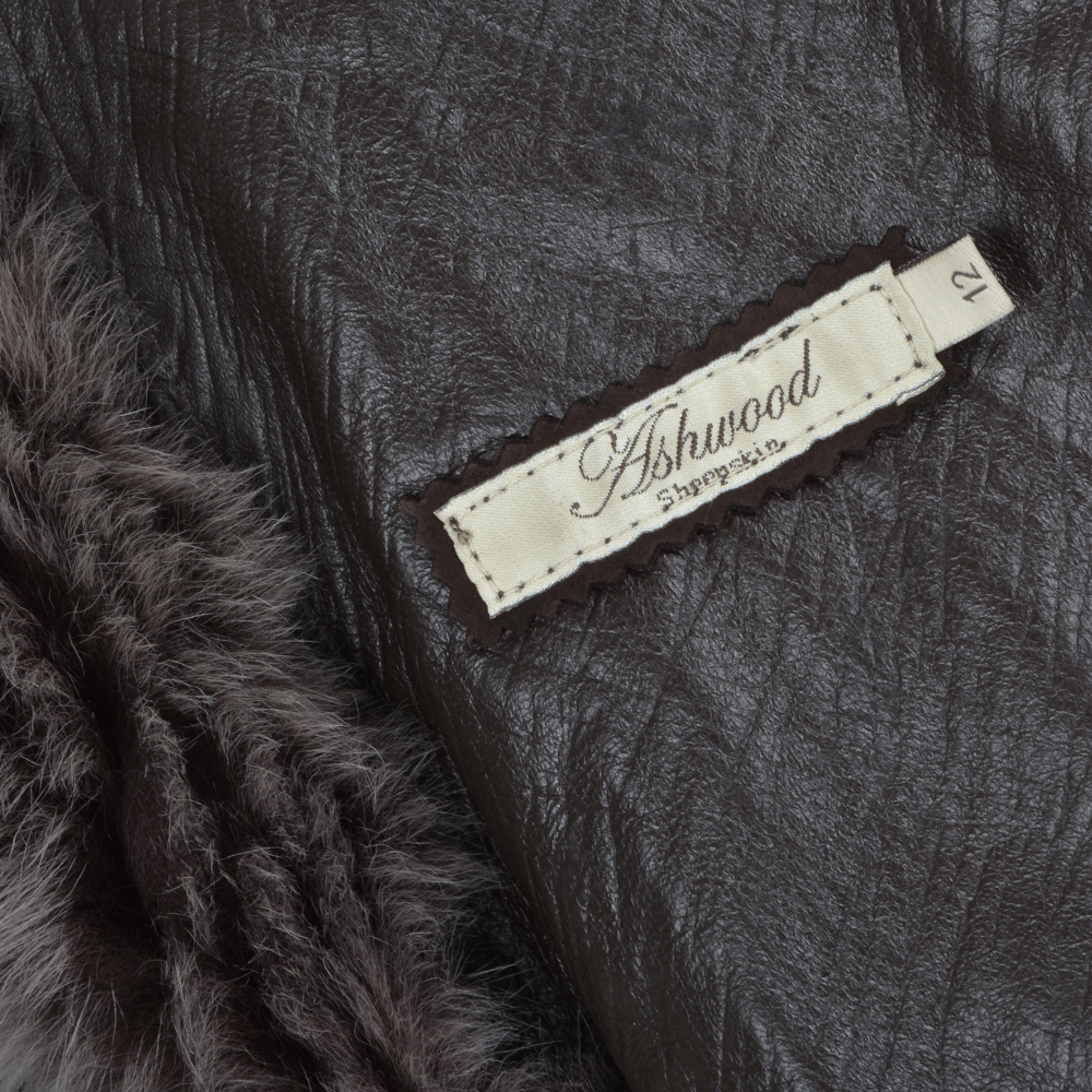 Toscana Longhaired Shearling Jacket With Large Hood Brown: KB 32 HOODED