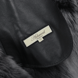 Toscana Long Haired Shearling Jacket With Large Hood Black: KB 32 HOODED