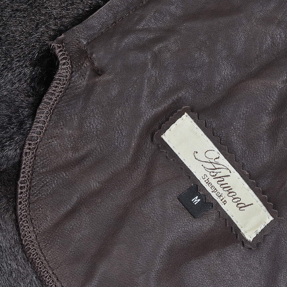 3/4 Hooded Toscana Sheepskin Coat  Brown: B-5689