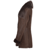 Long Hair Toscana Lapel Coat Brown: B-403