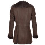 Long Hair Toscana Lapel Coat Brown: B-403