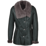 Long Haired Sheepskin Jacket Green: B-5618