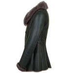 Long Haired Sheepskin Jacket Green: B-5618