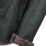 Long Haired Sheepskin Jacket Green: B-5618