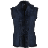 Toscana Suede Leather Gilet Navy: KB-42