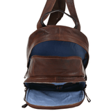 Unisex Leather Backpack Tan/brown : 4555