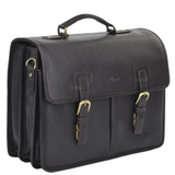 Mens Triple Gusset Heavy Duty Leather Briefcase Brown/tum : Gareth