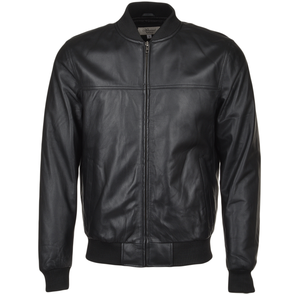 Leather Bomber Jacket  Black: FO WILLIE