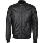 Leather Bomber Jacket  Black: FO WILLIE