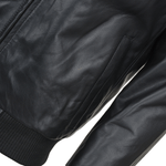 Leather Bomber Jacket  Black: FO WILLIE