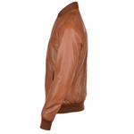 Leather Bomber Jacket  Tan: FO WILLIE