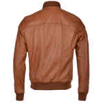 Leather Bomber Jacket  Tan: FO WILLIE