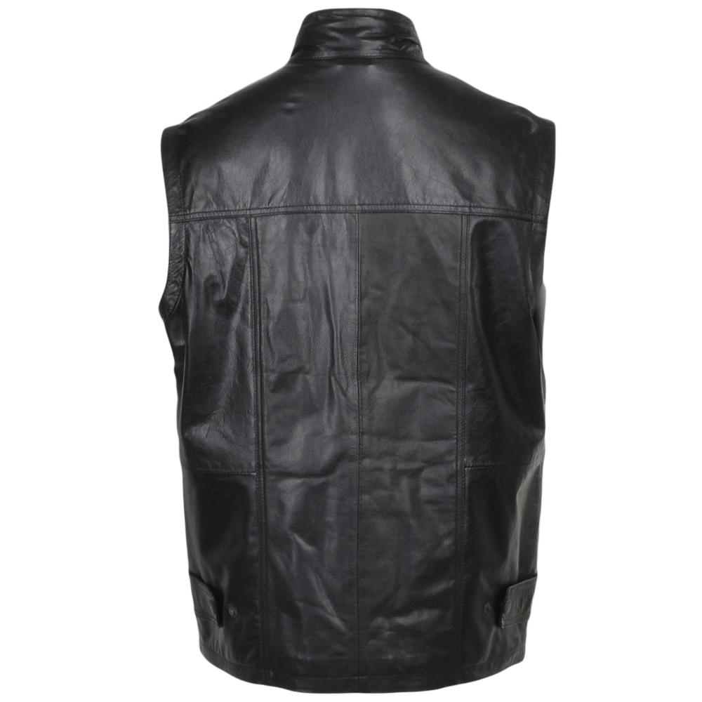 Eight Pocket Leather Gilet black/hide: HUNTER