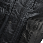 Eight Pocket Leather Gilet black/hide: HUNTER