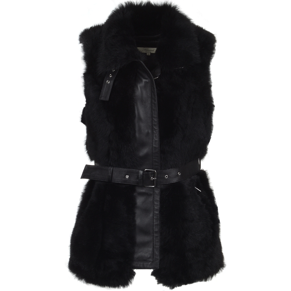 Luxury Shearling Gilet Black: KB-633
