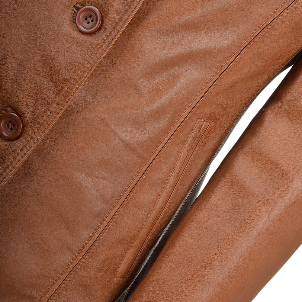 Leather Jacket Cognac/nap: ANGELA