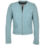 Leather Jacket Pale Blue: FO-ETHEL